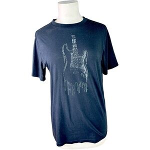 Black Melting Guitar Tee T-Shirt Medium